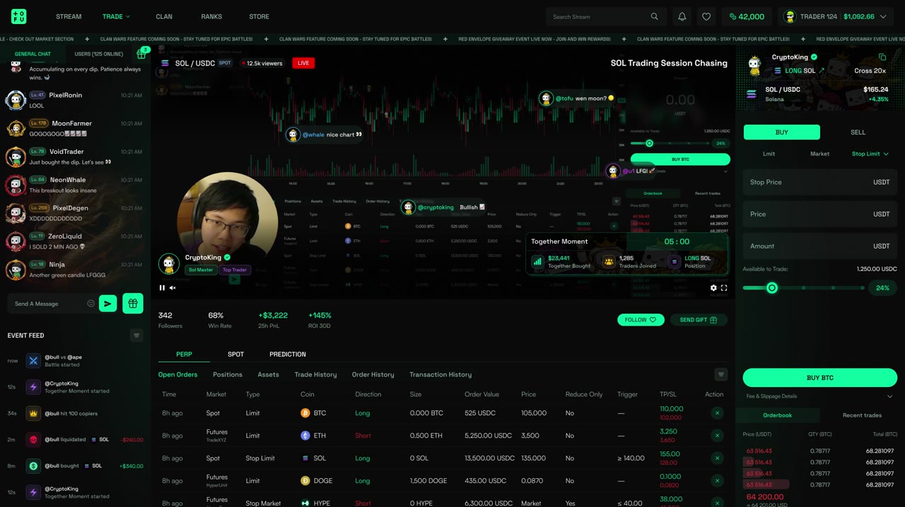 Together.fun live trading interface